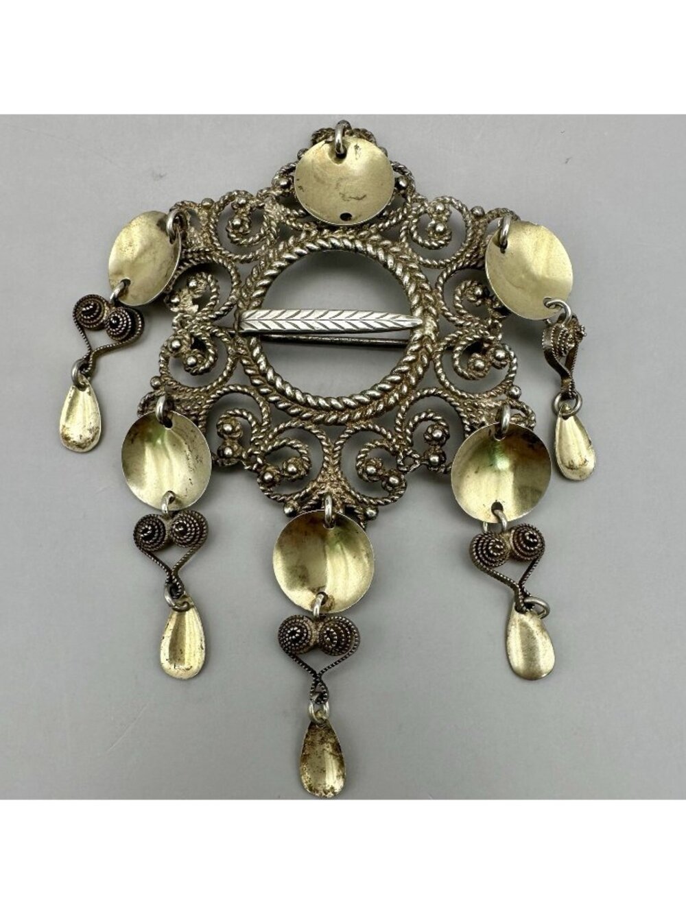 Signed Einar Modahl Solje Brooch Silver 830 Norway Traditional Bridal Wedding